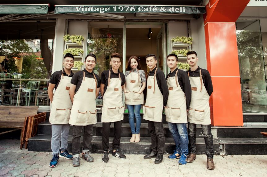 May đồng phục cà phê